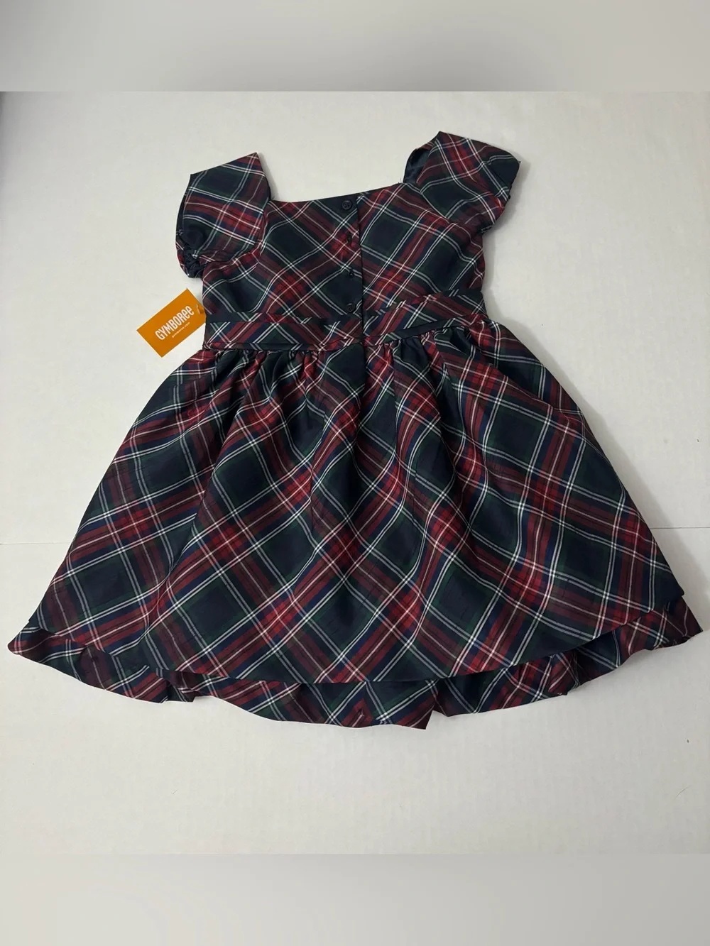 Gymboree Girls Plaid Bow Ruffle Dress - Royal Christmas Size 6